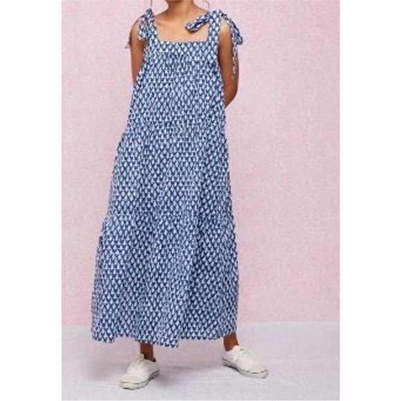NWT SZ Blockprints Winslow Dress in Indigo Patti - Picture 9 of 11
